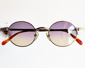 JEAN PAUL GAULTIER vintage Sunglasses Jpg rare oval steampunk gold glock guns n roses 58-4174 Tupac Migos 2Chainz Junior purple lens new Nos