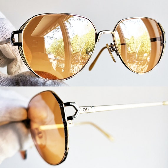 VALENTINO vintage sunglasses rare oval aviator sq… - image 3