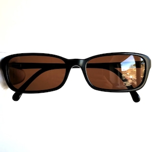 CHANEL Vintage Sonnenbrille klein winzig schwarz silber CC Logo oval rechteckig gesteppt Bügel 3191 Bella Hadid neue braune Linse 90s y2k