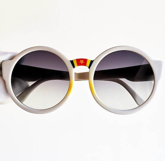 ENRICO COVERI round vintage conceptual sunglasses… - image 1