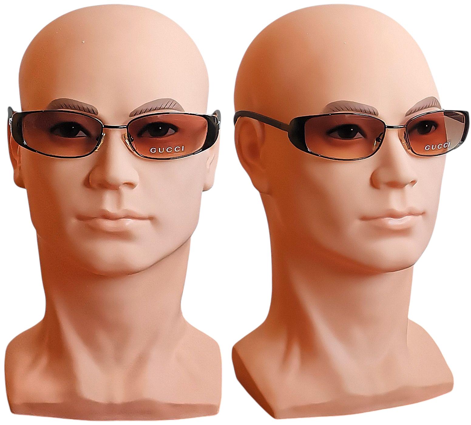GUCCI Sunglasses Vintage Brown Oval Wrap Side Shields 2658/S Frame