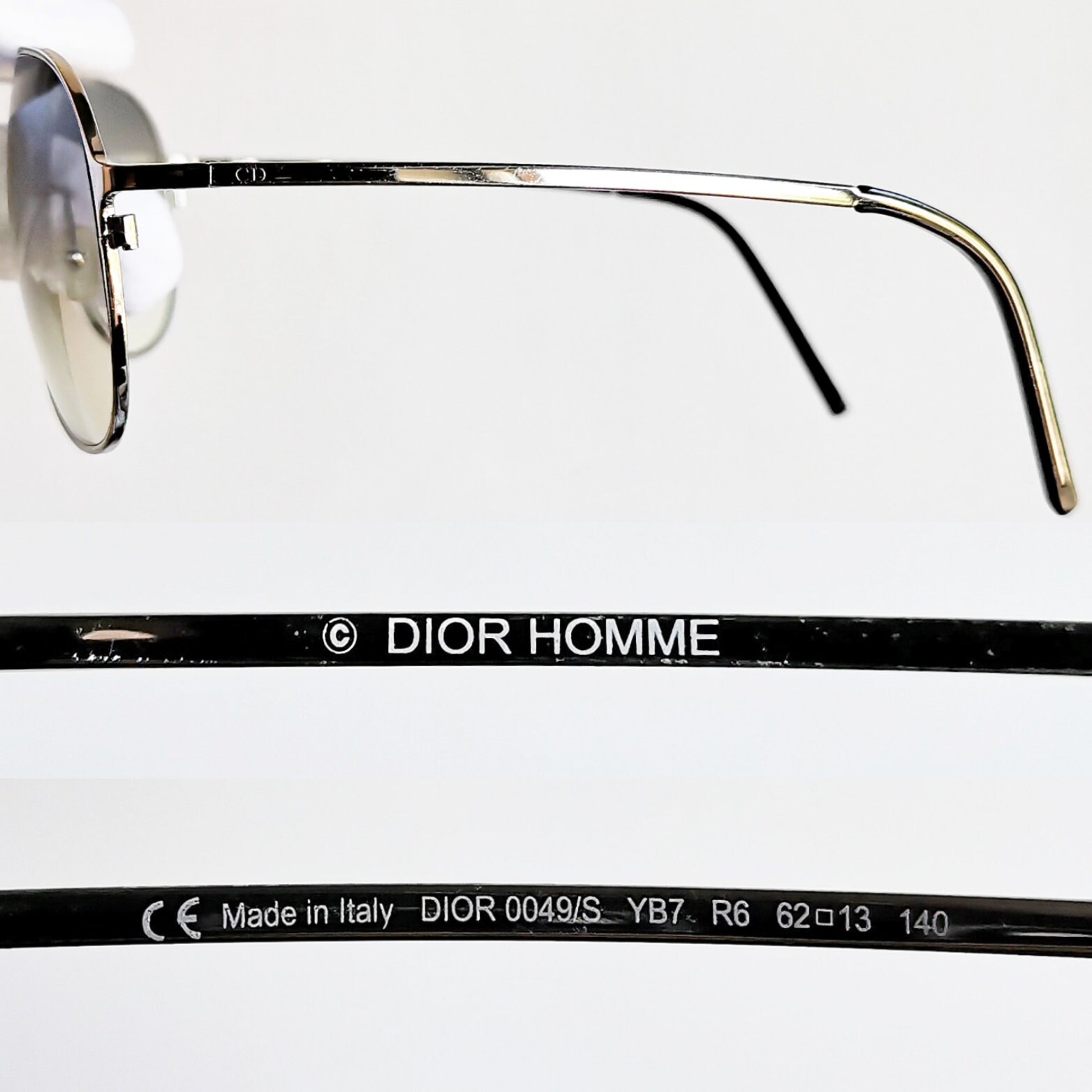 DIOR Aviator Vintage Sunglasses Rare Silver Pilot Drop Sun  