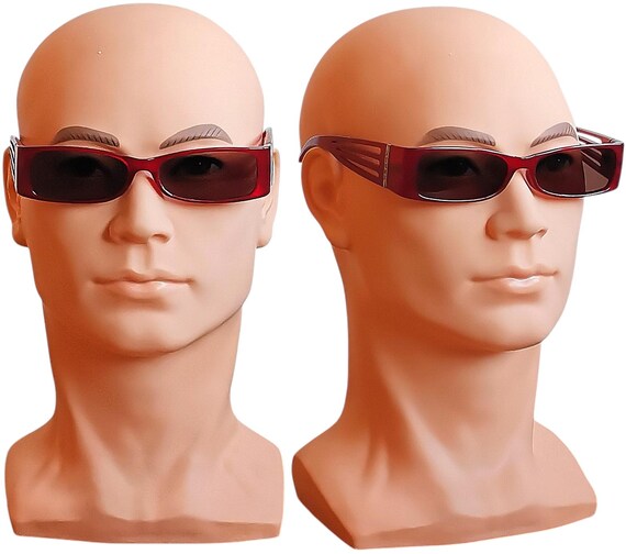 FERRE vintage sunglasses rectangular red silver G… - image 3