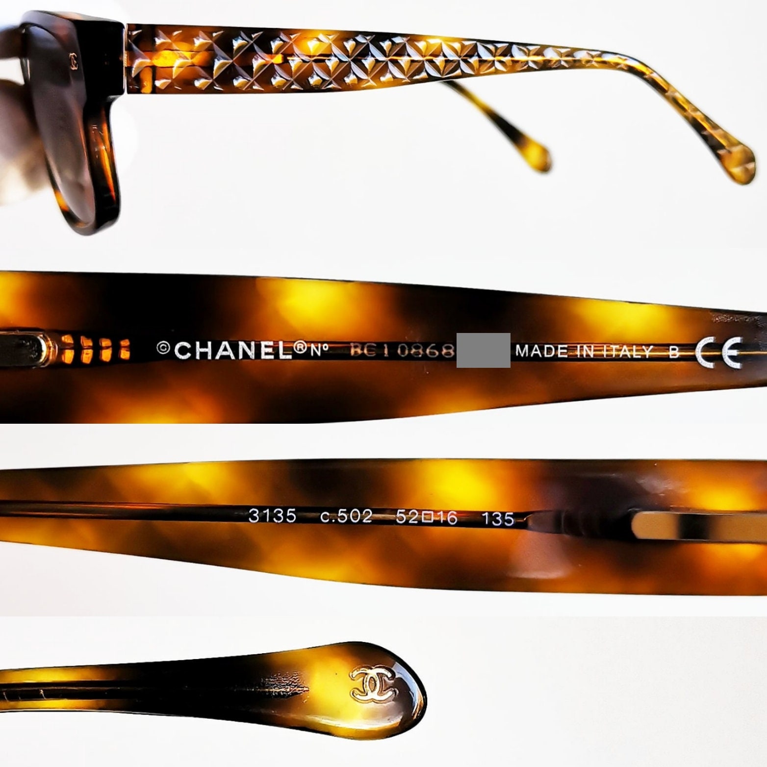 CHANEL Vintage Sunglasses Rare Quilted Square Oval Rectangular Brown Gold  3135 Matelasse Beyonce Lady Gaga Rihanna Kylie Jenner Frame 90s - Etsy