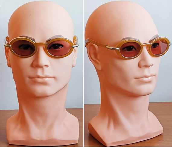 KARL LAGERFELD Vintage Sunglasses Rare Oval Round Orange KARL LAGERFELD Vintage Sunglasses Rare Oval Round Orange
