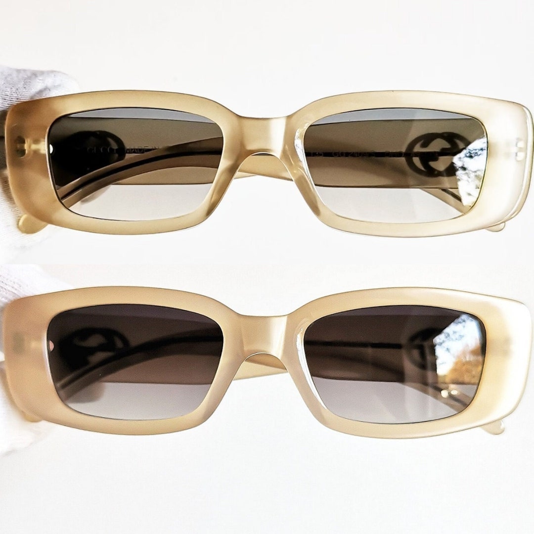GUCCI gafas de sol vintage blancas raras GG2409S marco ovalado