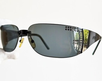 FENDI Vintage Sunglasses Wrap Mask FF Monogram Oval Square