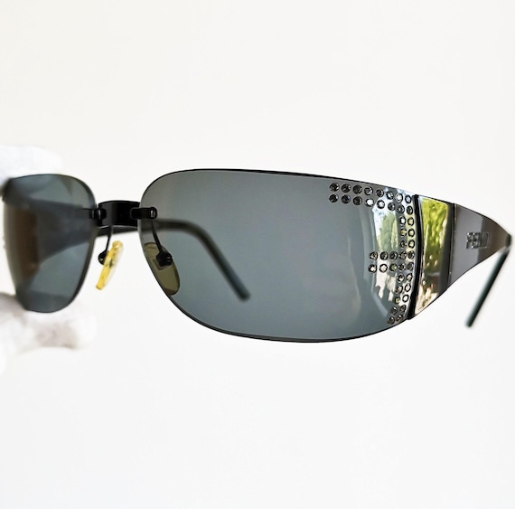 FENDI Vintage Sunglasses Wrap Mask FF Monogram Oval Square