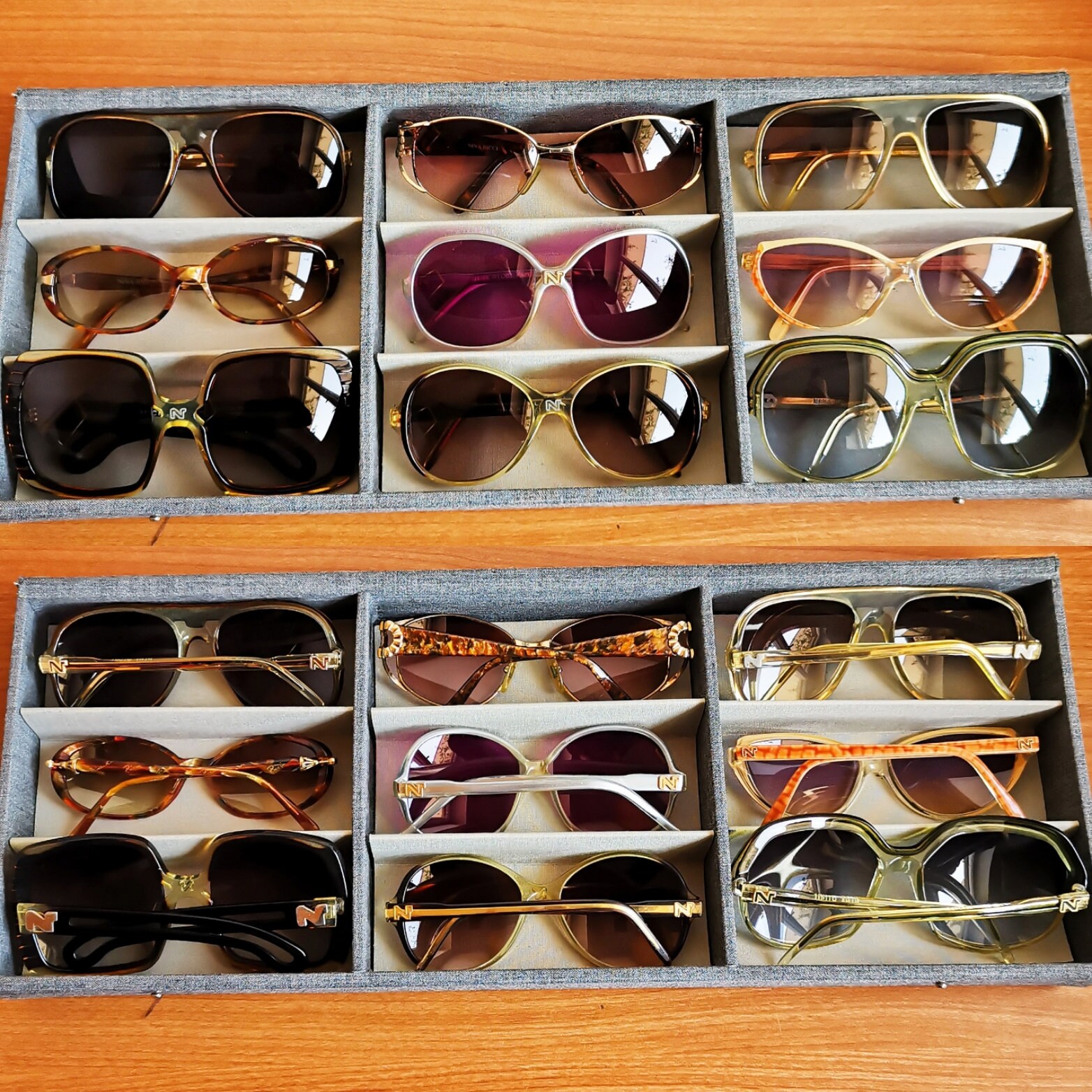 フランス製 NINA RICCI サングラス 80's NINA RICCI Vintage Sunglasses Oversize Big Square Aviator
