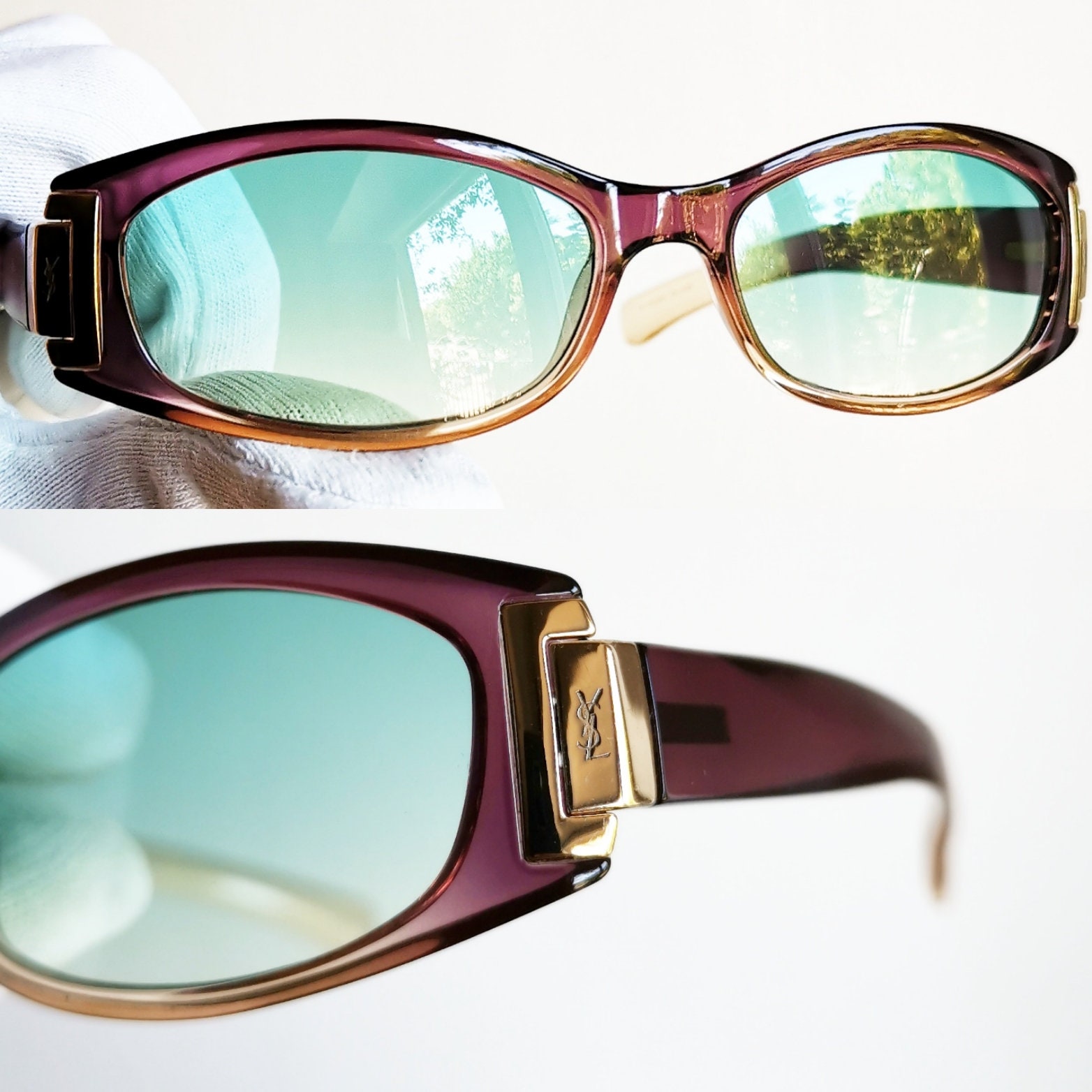 YVES SAINT LAURENT Vintage Ysl Sunglasses Rare Oval Small