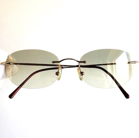 DESIL 14KT rolled GOLD vintage sunglasses rimless… - image 1