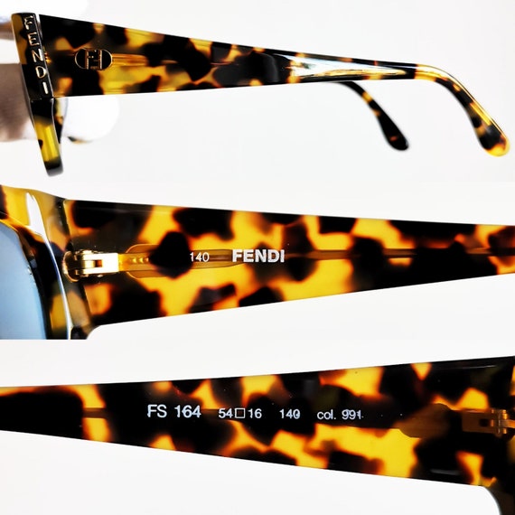 FENDI vintage sunglasses rare square tortoise bro… - image 4