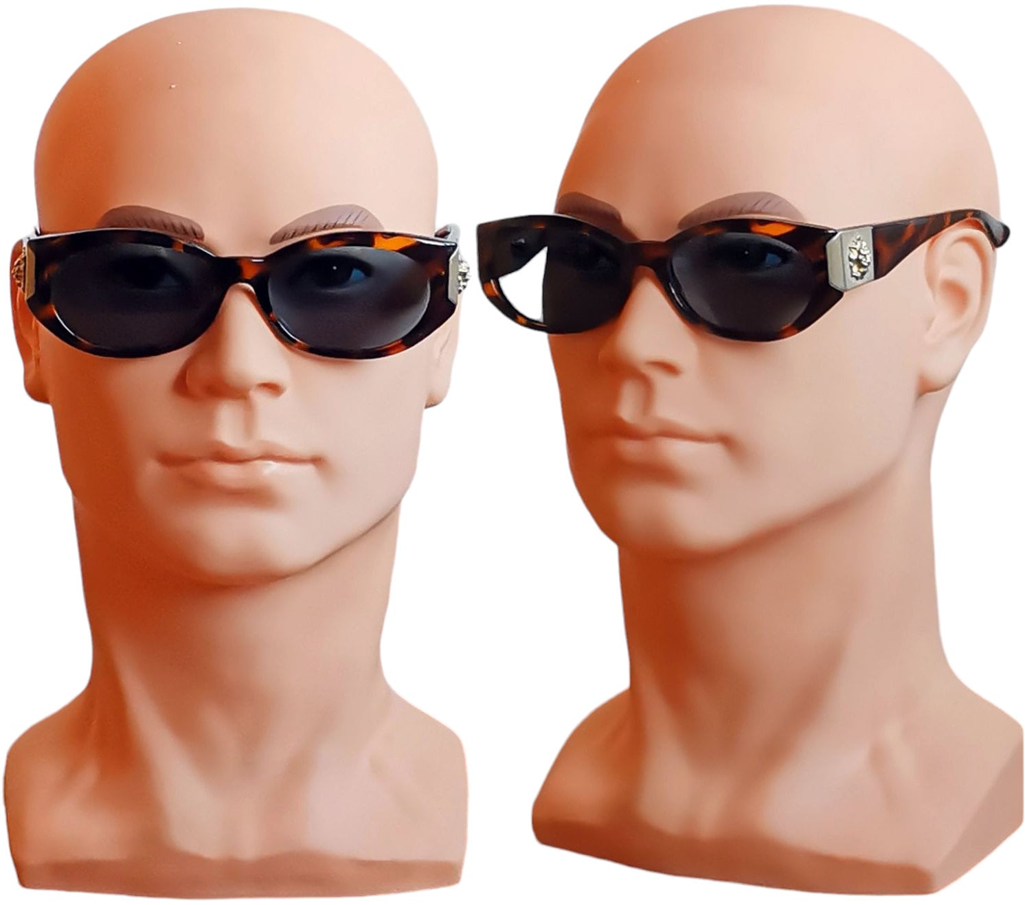VERSACE Vintage Sunglasses Gold Brass Lion Head Brown Gianni