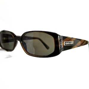 ARMANI vintage sunglasses rare small Yeezy zebra straiped oval Giorgio emporio tiny black brown frame Migos designer new FLAT lens 90s y2k