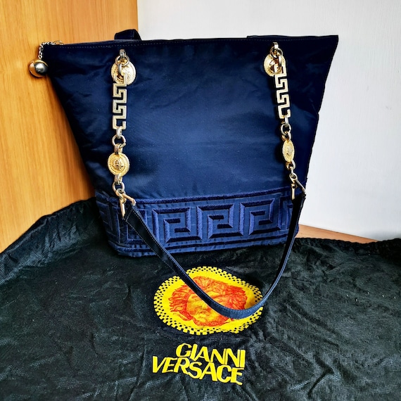 90s as New Gianni Versace leather clutch and coin purse shoulder strap Bag