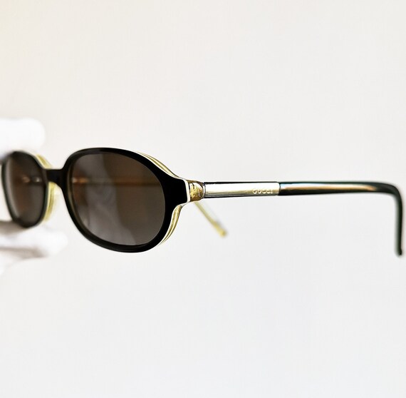 GUCCI vintage sunglasses rare oval small  narrow … - image 2