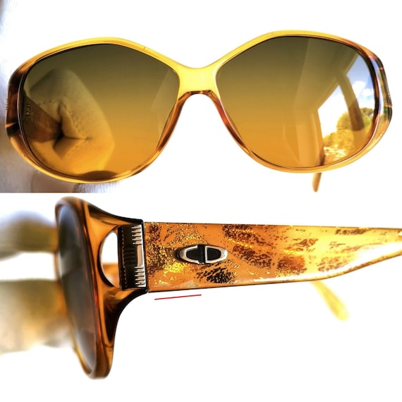 美品✨Christian Dior Logo Gold Sunglasses Christian Dior Women's Sunglasses, Gold Monogram, Logo Studs