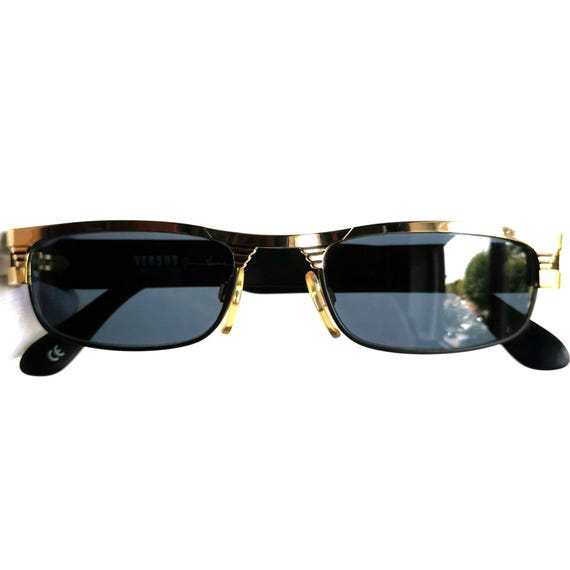 VERSACE vintage sunglasses oval rectangular black… - image 2