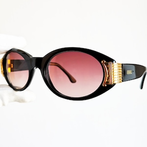 FENDI vintage sunglasses rare oval gold black FS259 frame designer Tupac Biggie Kylie Jenner 90s new dark pink lens Quavo Huncho iconic glam