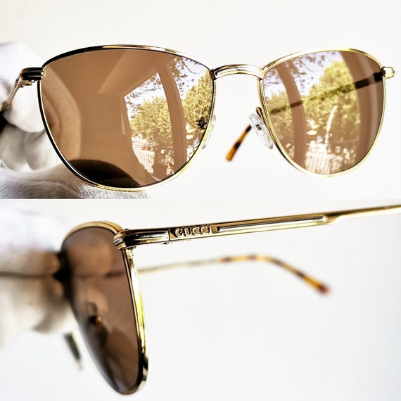 サングラス GUCCI OVAL GOLD/BROWN SUNGLASSES Gucci - Oval Sunglasses - Gold Brown - Gucci Eyewear - Avvenice