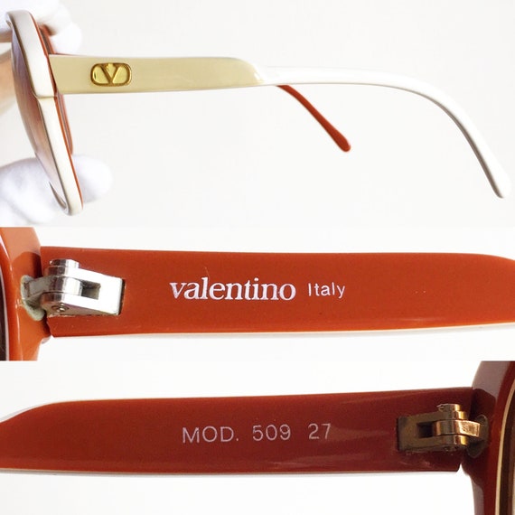 VALENTINO vintage sunglasses white red mask aviat… - image 4