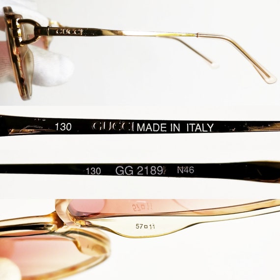 GUCCI vintage sunglasses rare square oval gold GG… - image 4