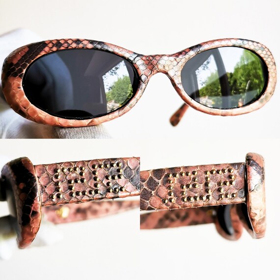 VERSACE vintage sunglasses rare oval 248/P trimmi… - image 1