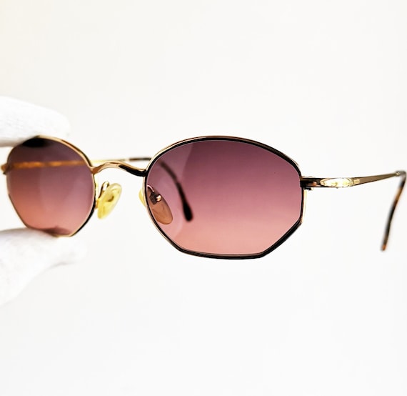 HENRY JULLIEN Gold Laminate sunglasses vintage ra… - image 1