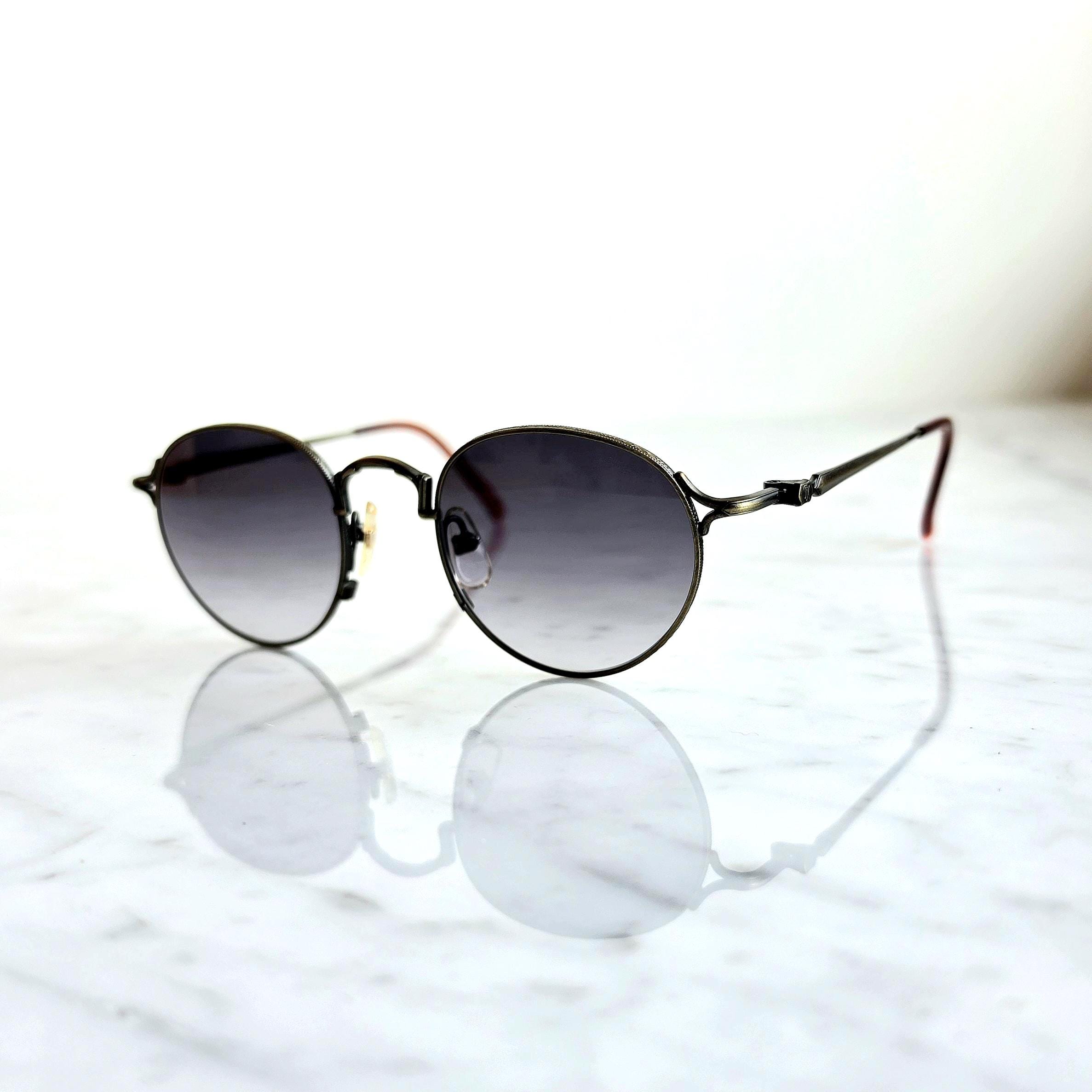TAKEO KIKUCHI Vintage Sunglasses Round Steampunk Goth Bronze Brass