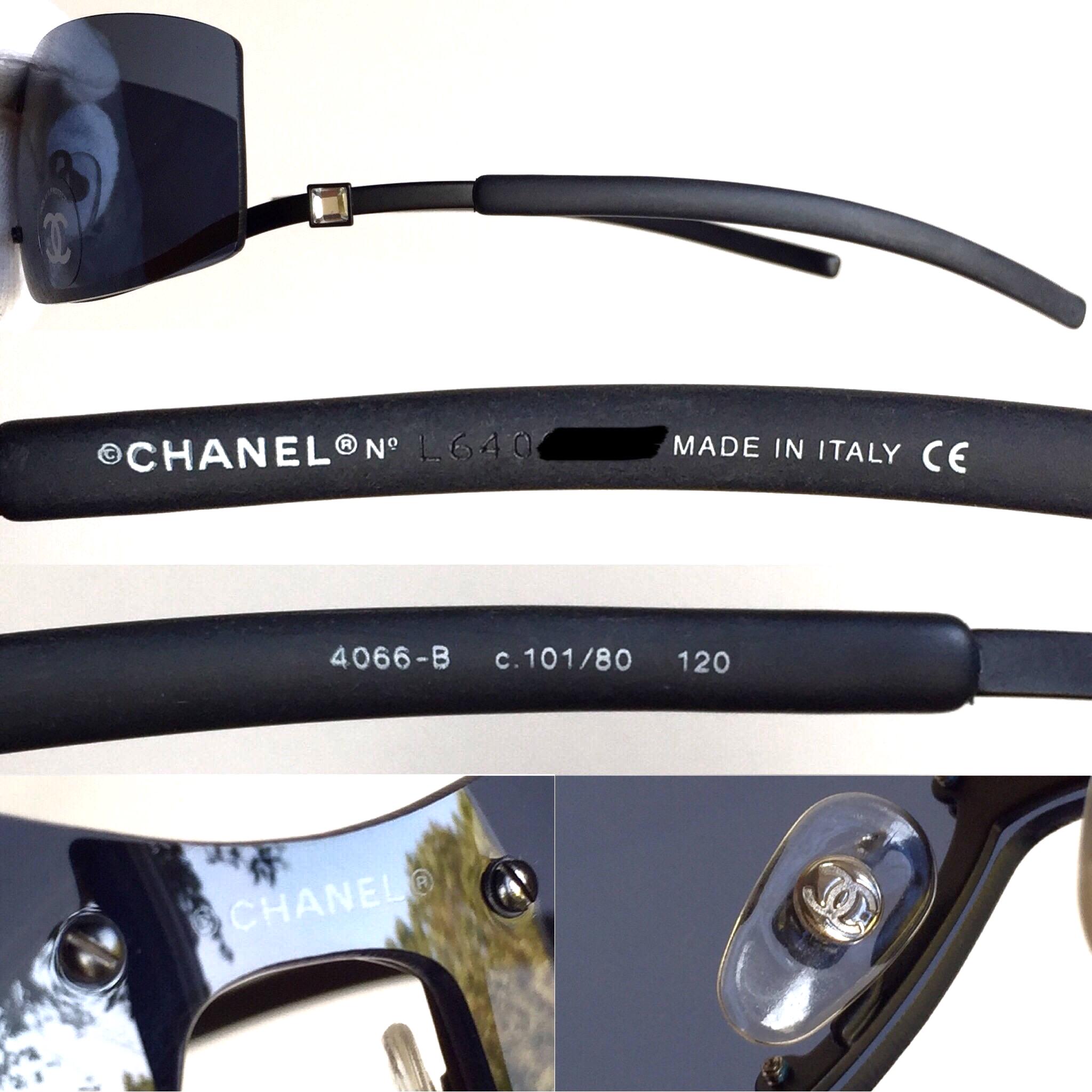 CHANEL Sunglasses Vintage Wrap Mask 4066-B C.101/80 White