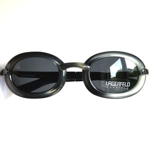 KARL LAGERFELD vintage zonnebril ovaal sideraal blauw grijs zilver brons steampunk 4147 Migos ontwerper Rihanna zeldzaam frame nieuw NOS 90s y2k