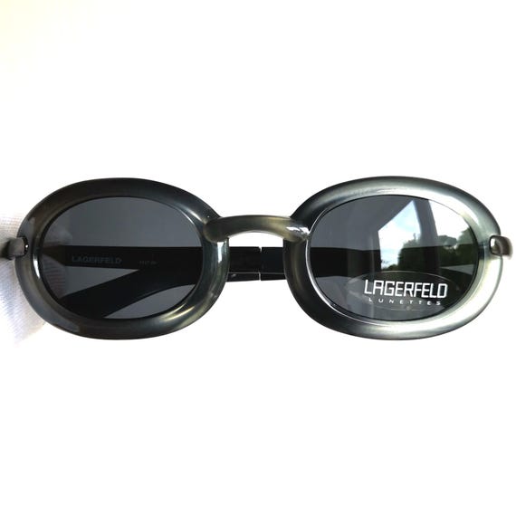 KARL LAGERFELD Vintage Sunglasses Oval Sideral Blue Gray KARL LAGERFELD Vintage Sunglasses Oval Sideral Blue Gray