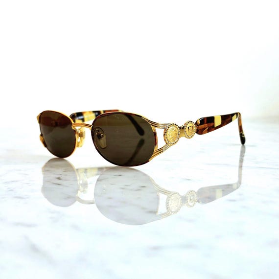 FENDI Vintage Sunglasses Gold Brown FS262 Janus Double-headed