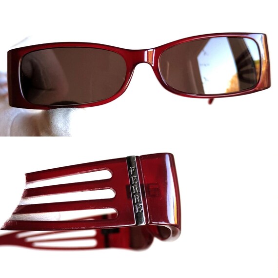 FERRE vintage sunglasses rectangular red silver G… - image 5