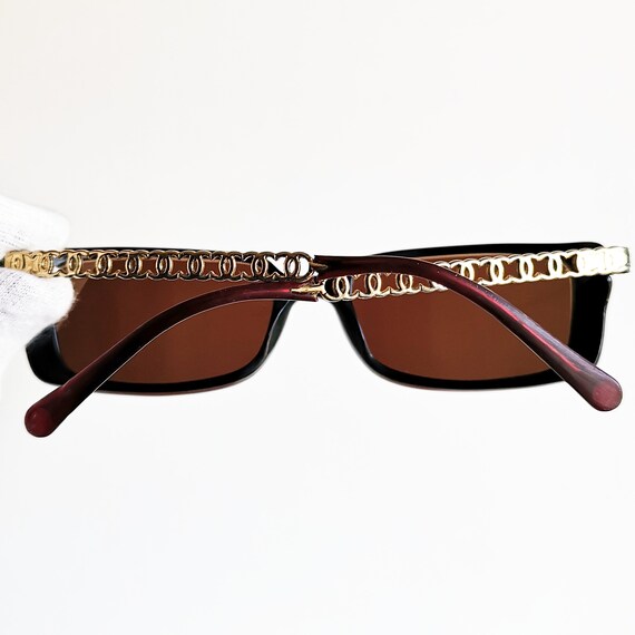 CHANEL vintage sunglasses rare rectangular oval r… - image 5