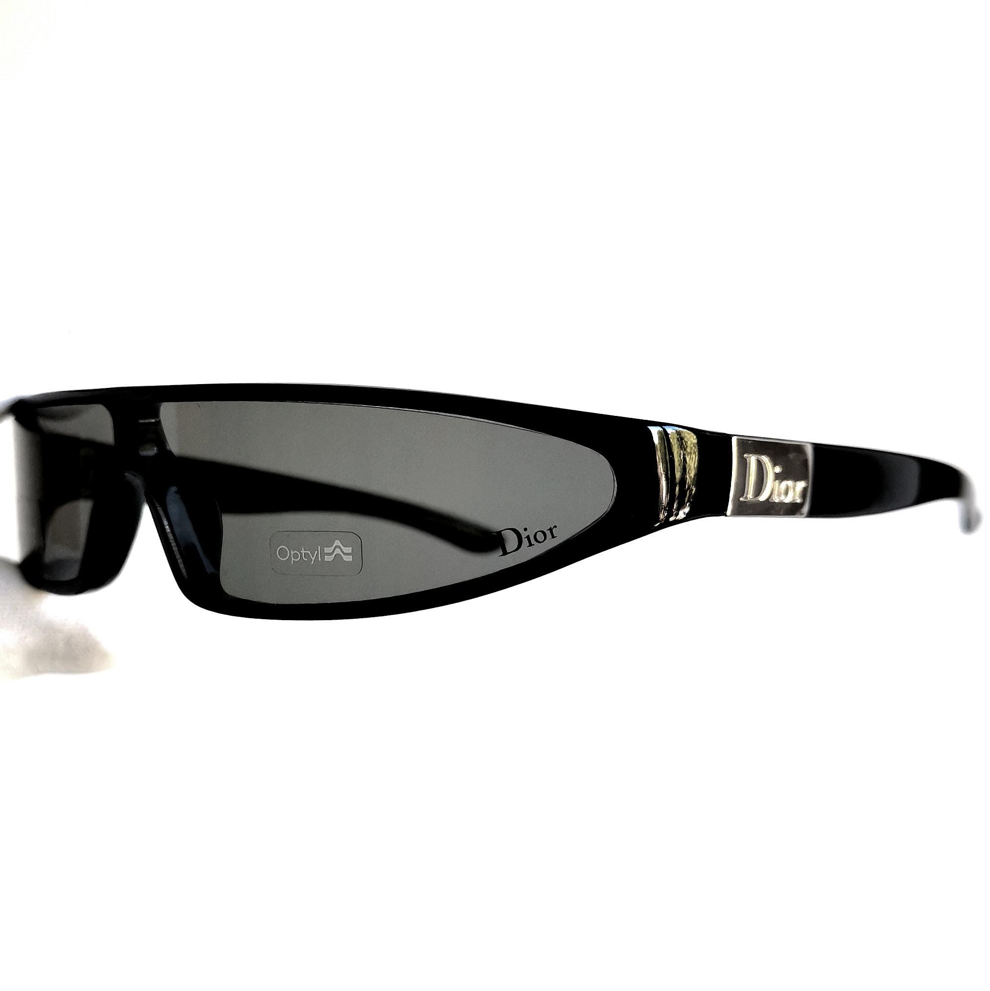 DIOR vintage sunglasses black silver small oval Christian Latest Blond frame 90s new NOS