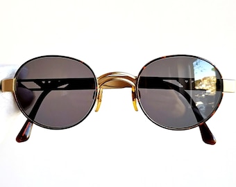 ARMANI Vintage Sunglasses Oval Round Gold Eagle Giorgio