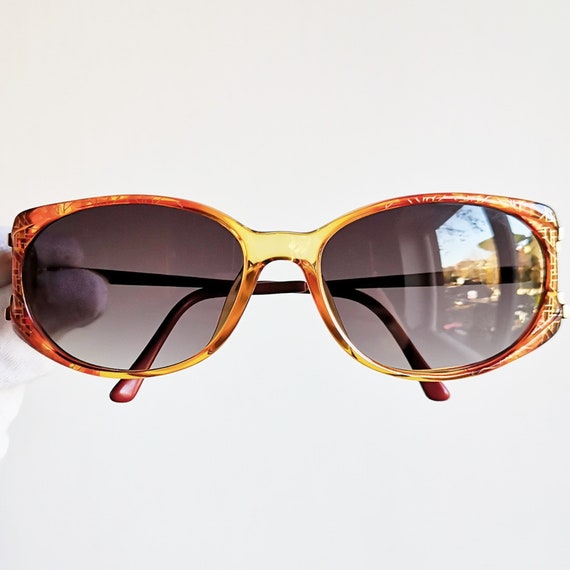 DIOR vintage sunglasses rare oval squared red ora… - image 2