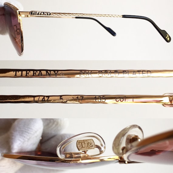 TIFFANY 23K Gold Plated vintage sunglasses frame T47 … - Gem