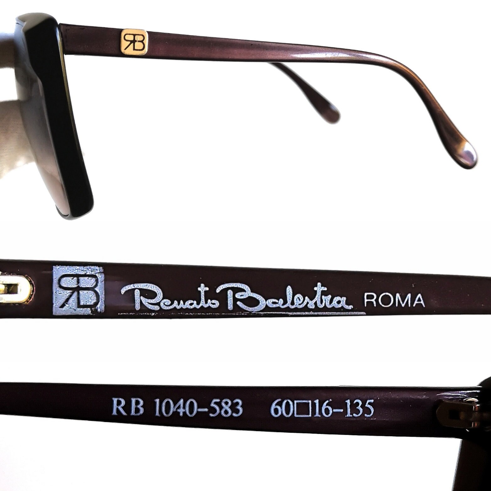 RENATO BALESTRA Vintage Sunglasses Square Oversize Cateye 