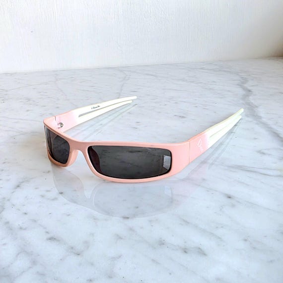 DIOR Vintage Sunglasses Pink White Oval Wrap Christian Bandage 2