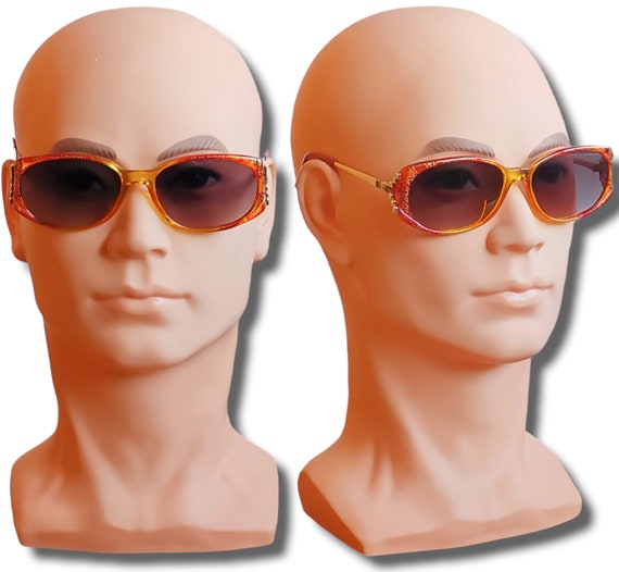 DIOR vintage sunglasses rare oval squared red ora… - image 5