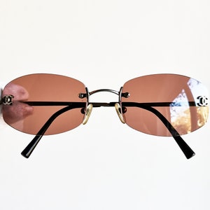 chanel rimless sunglasses vintage