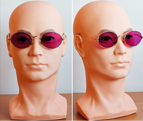 FENDI vintage sunglasses rare oval gold round ste… - image 5