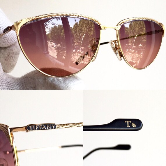 TIFFANY 23K Gold Plated vintage sunglasses frame T47 … - Gem