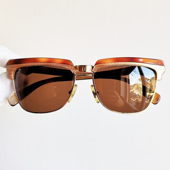 FENDI vintage sunglasses wayfarer square monogram… - image 1