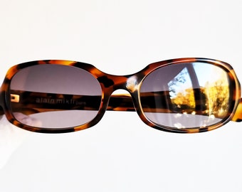 Lunettes Vintage Alain Mikli M0124 Noires Marron Ovales - Monture Acétate/métal, Unisexe