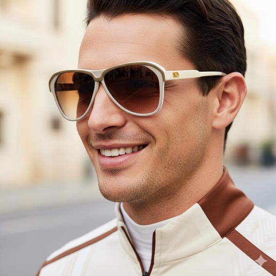 VALENTINO Vintage Sunglasses White Red Aviator 509 Frame  display picture 1