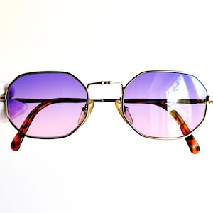 DIOR vintage Sunglasses rare hexagon octagon square gold 2885 purple pink flat lens Christian Migos designer Rihanna Kylie Jenner new NOS 90