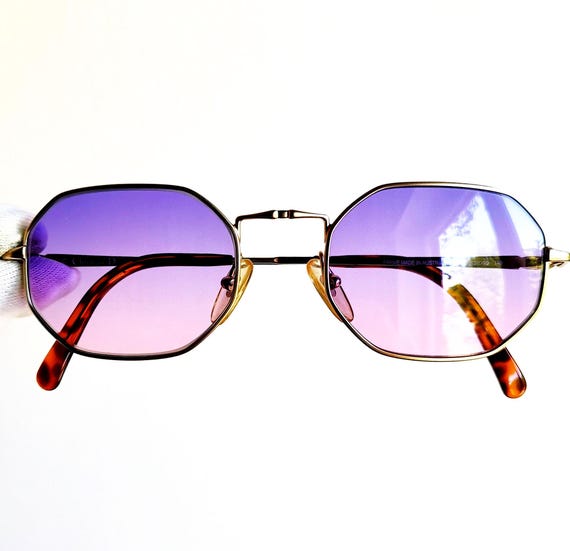 DIOR Vintage Sunglasses Rare Hexagon Octagon Square Gold